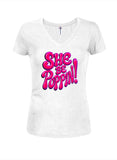 She Be Poppin Juniors V Neck T-Shirt