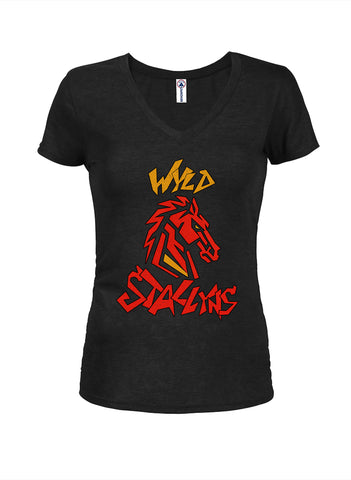 Wyld Stallyns Horse Logo Juniors V Neck T-Shirt