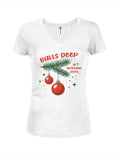 Balls Deep in Christmas Spirit Juniors V Neck T-Shirt