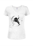 Space Walk Juniors V Neck T-Shirt