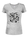 Ribbon Flow Juniors V Neck T-Shirt