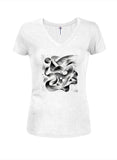 Ribbon Flow Juniors V Neck T-Shirt