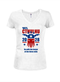 Vote Cthulhu 2028 Juniors V Neck T-Shirt
