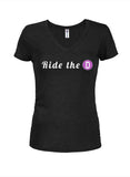 Ride the D Juniors V Neck T-Shirt