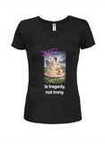 Rain on your wedding day Is tragedy Juniors V Neck T-Shirt