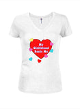 My Girlfriend Beats Me Juniors V Neck T-Shirt