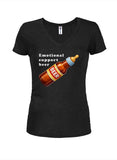 Emotional support beer Juniors V Neck T-Shirt