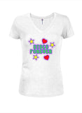Flashy Disco Forever Juniors V Neck T-Shirt