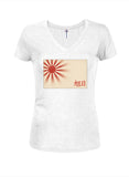 Rising Sun Kanji Juniors V Neck T-Shirt
