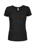 Neon Cats Juniors V Neck T-Shirt