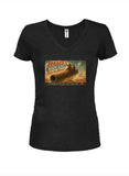 Ride the Worm Juniors V Neck T-Shirt