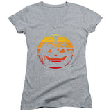 Retro Jack-o'-Lantern Juniors V Neck T-Shirt