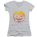 Retro Jack-o'-Lantern Juniors V Neck T-Shirt