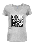 F*** You QR Code Juniors V Neck T-Shirt