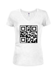 F*** You QR Code Juniors V Neck T-Shirt