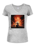 Fire Wizard Juniors V Neck T-Shirt