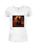 Flame Rider Juniors V Neck T-Shirt