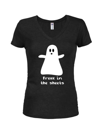 Freak in the sheets Juniors V Neck T-Shirt