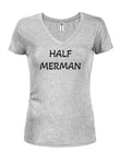 Half Merman Juniors V Neck T-Shirt