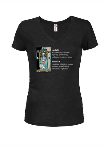 High Priestess Tarot Card Meaning Juniors V Neck T-Shirt