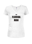 I Am Florida Man Juniors Camiseta con cuello en V