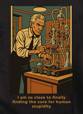I am so close to finally finding the cure for human stupidity Kids T-Shirt