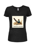 I tweet in cursive Juniors V Neck T-Shirt