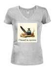 I tweet in cursive Juniors V Neck T-Shirt