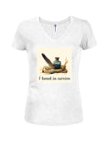 I tweet in cursive Juniors V Neck T-Shirt