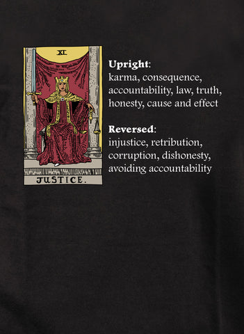 T-shirt Signification de la carte de tarot de justice