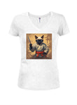 Karate Cat Juniors V Neck T-Shirt