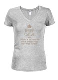 Keep Calm and Go Back in Time Juniors V Neck T-Shirt