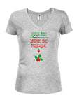 Kiss Me Under the Mistletoe Juniors V Neck T-Shirt