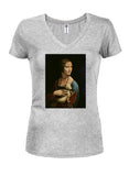 Leonardo da Vinci - Lady with an Ermine Juniors V Neck T-Shirt