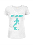 MERMAN! Juniors V Neck T-Shirt