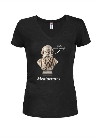 Mediocrates Juniors V Neck T-Shirt