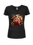 Merry Catmas Juniors V Neck T-Shirt