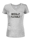 Morally Flexible Juniors V Neck T-Shirt