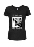 My Spirit Animal has Rabies Graphic Juniors V Neck T-Shirt
