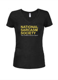 Camiseta con cuello en V para jóvenes de la Sociedad Nacional de Sarcasmo