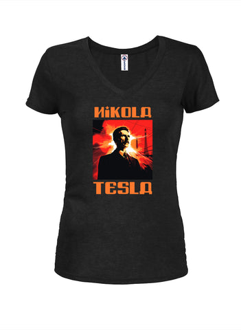 Nikola Tesla Propaganda Juniors Camiseta con cuello en V