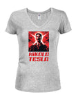 Nikola Tesla Super Star Juniors V Neck T-Shirt