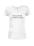 Peeing outside is kinda my thing Juniors V Neck T-Shirt
