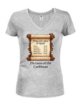 Pie Rates of the Caribbean Juniors V Neck T-Shirt