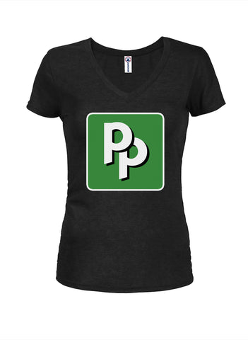 Pied Piper PP Logo Juniors V Neck T-Shirt