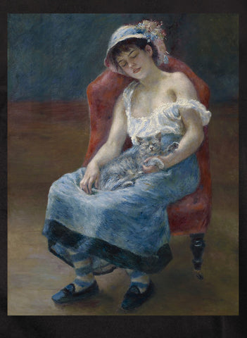 Pierre-Auguste Renoir - Sleeping Girl with a Cat Kids T-Shirt