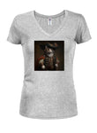 Pirate Cat Juniors V Neck T-Shirt