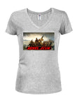 Rebel Scum Crossing the Delaware Juniors V Neck T-Shirt