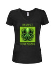 Respect Your Elders Juniors V Neck T-Shirt