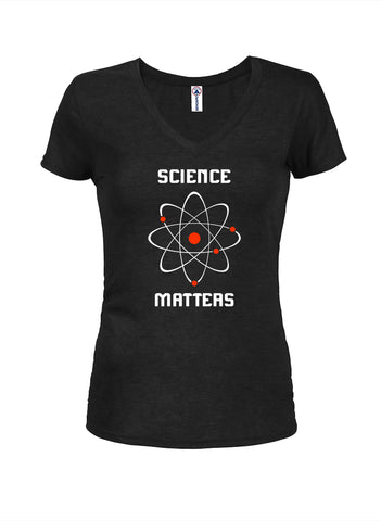 Science Matters Juniors V Neck T-Shirt